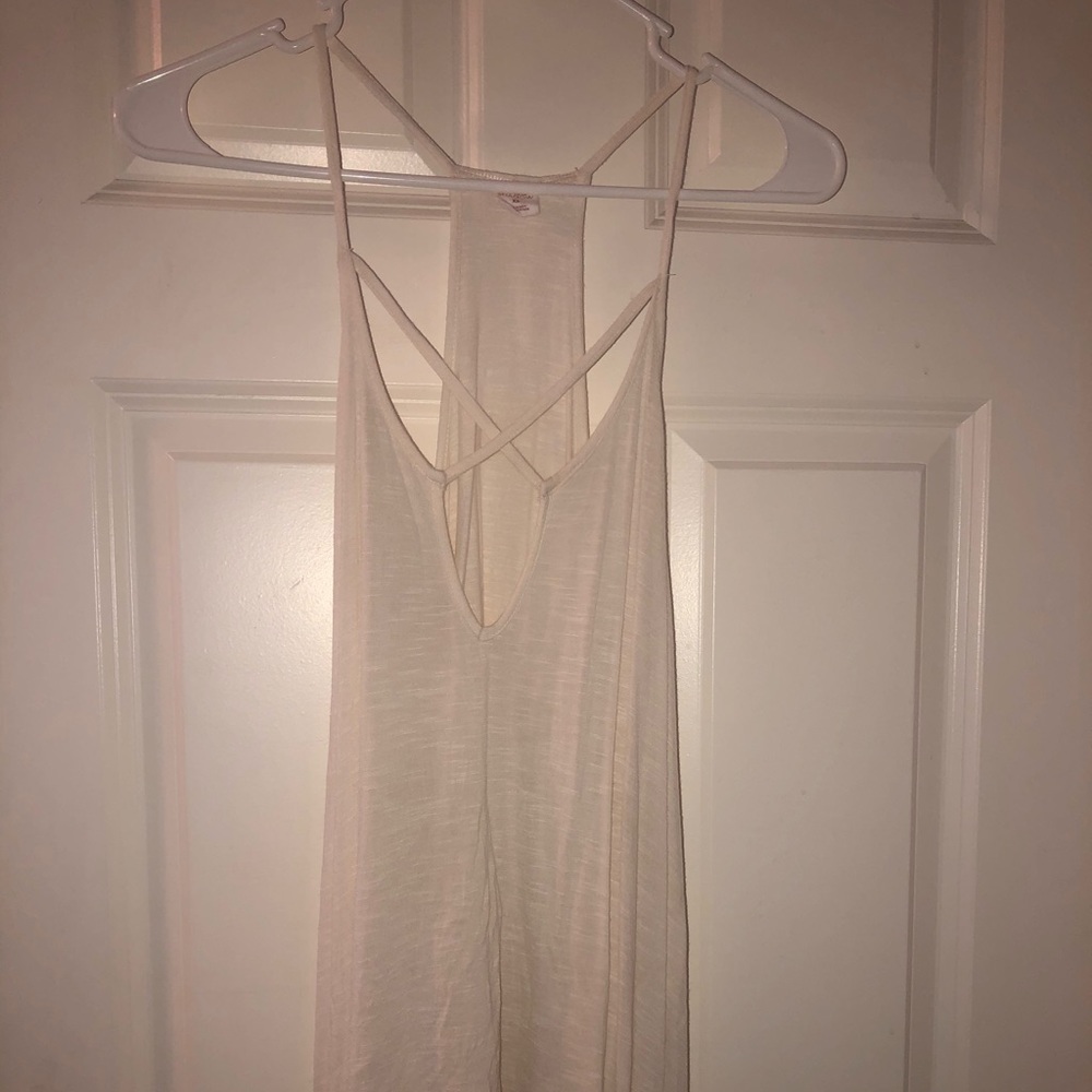 Long ivory tank top